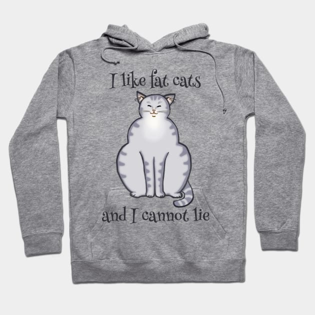 I like fat cats and I cannot lie - Funny Cat Design Hoodie by jdunster